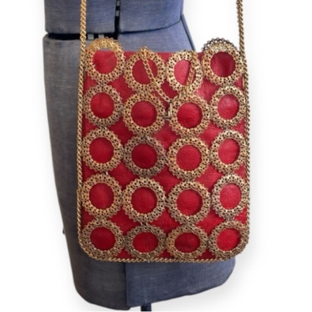 Vintage Ornate Leather Shoulder Bag